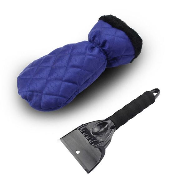 

protable thicken snow shovel with warm gloves outdoor car compact shovel clean