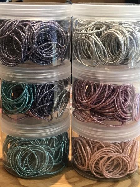 

hair accessories 100pcs/box women ponytail band light elastic rubber rope hairband colorful for baby gift birthday, Slivery;white