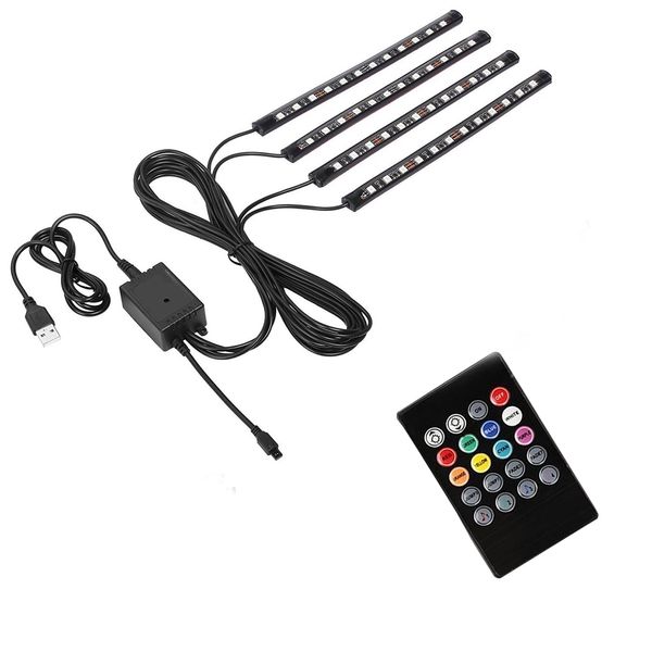 

1 drag 4 car atmosphere lights 12led colorful decorative lamp with remote control