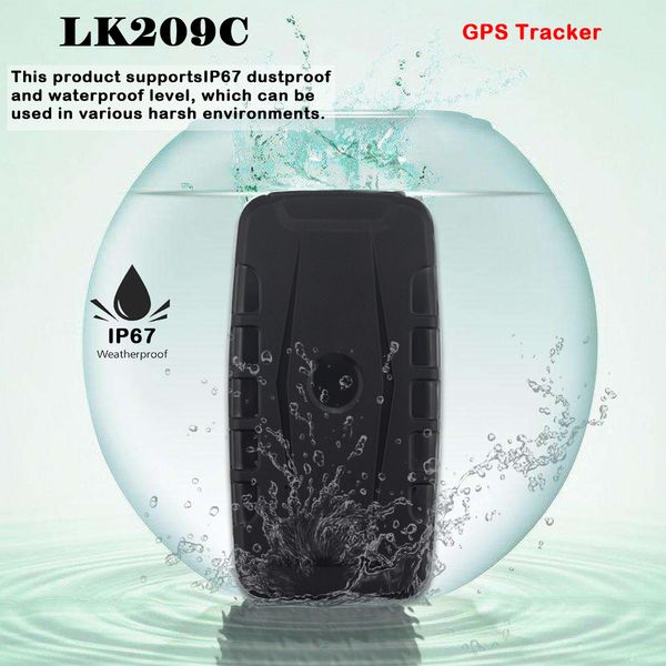 

auto car gps tracker lk209c 20000mah battery real time tracking locator powerful magnet standby time 240 days waterproof ip67