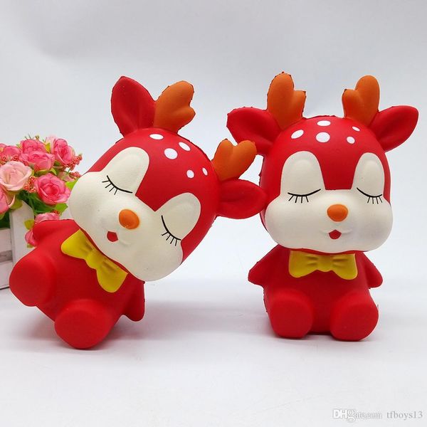 

nice christmas deer ornament toy squishy witch 17cm*12cm slow rising soft squeeze cute toy gift stress children toys decompression t599