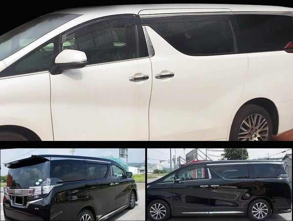 

4pcs car styling door window wind visor moulding awnings shield rain sun wind guard vent shade for toyota alphard 2011-2018
