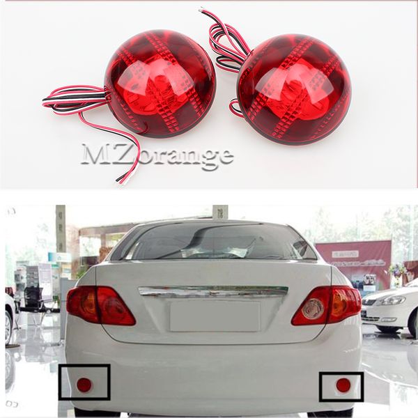 

mzorange for corolla 2007 2008 2009 2010 led rear lens reflector tail brake lights 12v 2pcs red rear bumper reflector