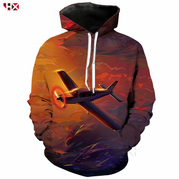 

tracksuit aircraft hoodie men women 3d print creative airplane hoody sweatshirt casual streetwear men x479, Black
