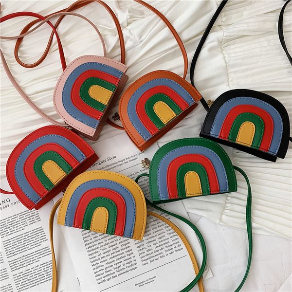 

fresh rainbow kids bag baby girls lovely slant bag children's fashion accessory