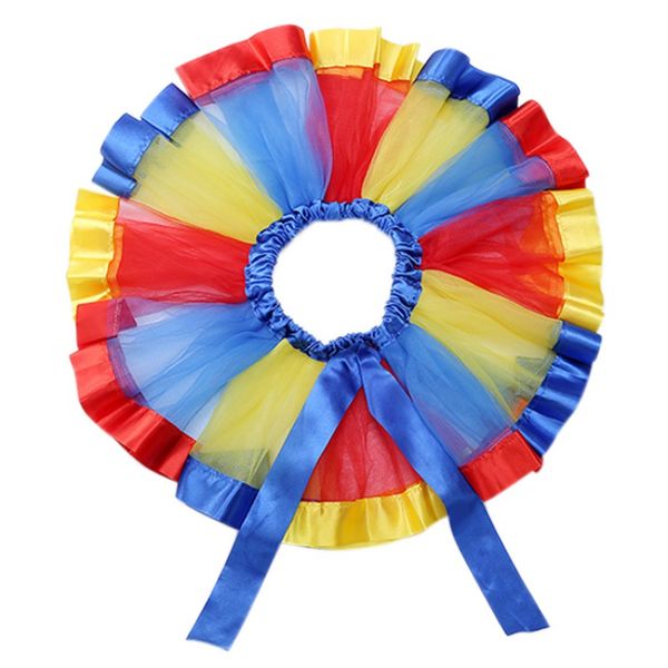 

baby girl clothing girls layered rainbow tutu skirt bow dance ruffle pettiskirt skirts with ribbon edged, Black