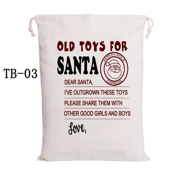 

santa claus bags 30pcs/lot drawstring canvas bag christmas stocking party decorations kids customized gift santa sacks wholesale