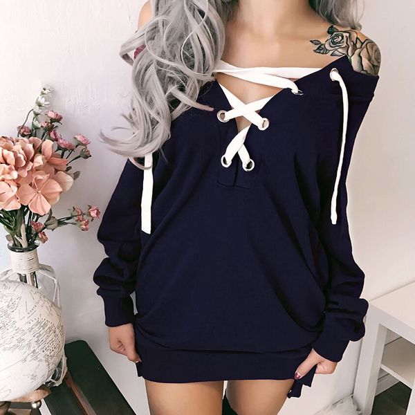 

sweatshirts designer women fashion lace up autumn winter solid color luxury stylish hoodies clothes pullover s-xxl, Black