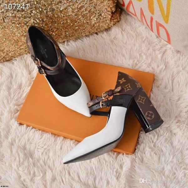 

19wn pumps 2018 female model catwalk shoes high heel thick with waterproof platform shoes black word t work shoes yecq3