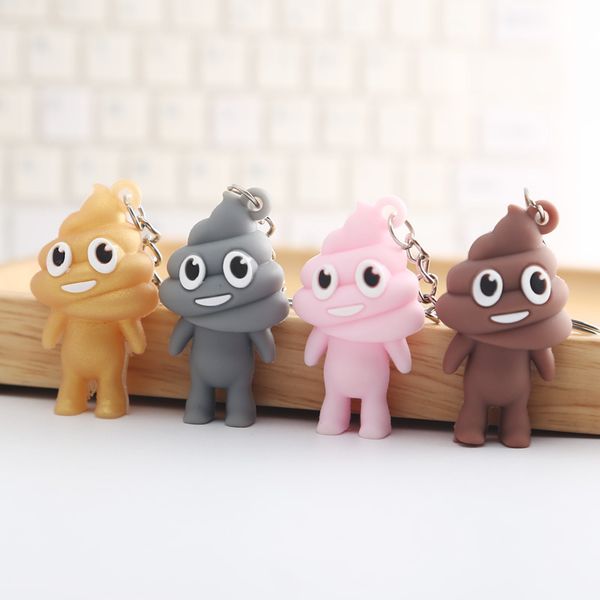 

new cute spoof poop funny three-dimensional personality keychain pendant jewelry accessories, Silver