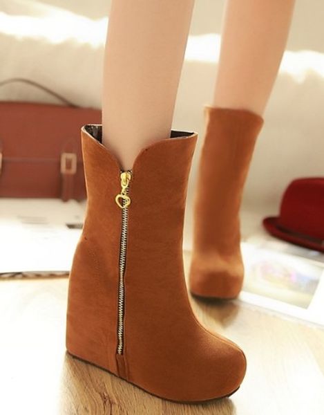 

new arrival specials super fashion influx cowgirl winter female velvet cotton plus suede side zip noble wedge ankle boots eu32-43, Black