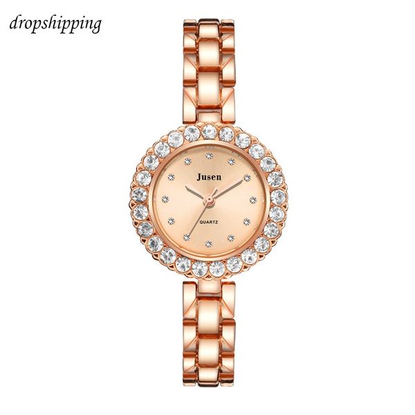 

bracelet watch ladies quartz watch stainless steel fashion simple inlaid alloy strap casual women dress gift #4, Slivery;brown