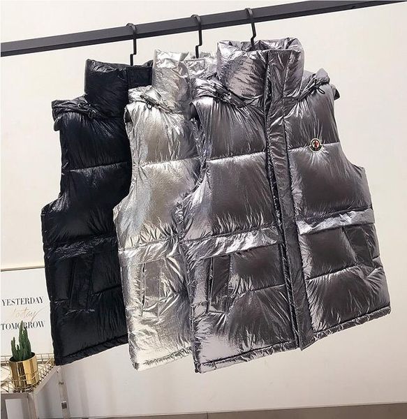 

2019 autumn and winter women vests new fashion down cotton vest lady clothing short sleeveless cotton jacket, Black;white