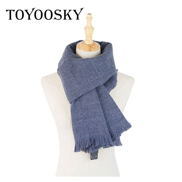 

toyoosky 2017 new fashion men scarf imitation of cashmere warm scarf autumn and winter pure, Blue;gray