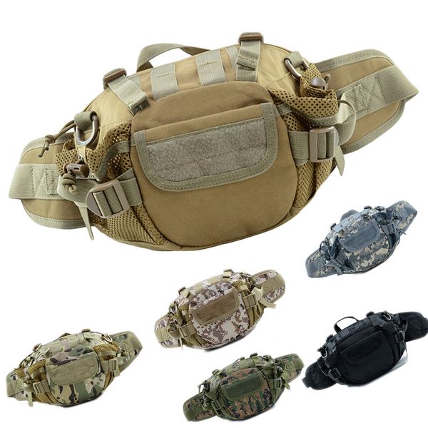 

outdoor camouflage belt bag waterproof camping waist belt bag sports army backpack wallet pouch phone case for travel hiking