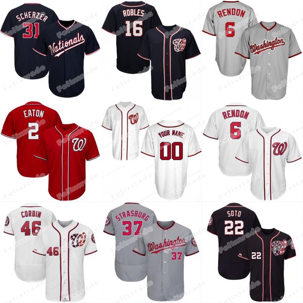 

Washington Max Scherzer Victor Robles Nationals Anthony Rendon Adam Eaton Juan Soto Brian Dozier Stephen Strasburg Patrick Corbin Jersey 1