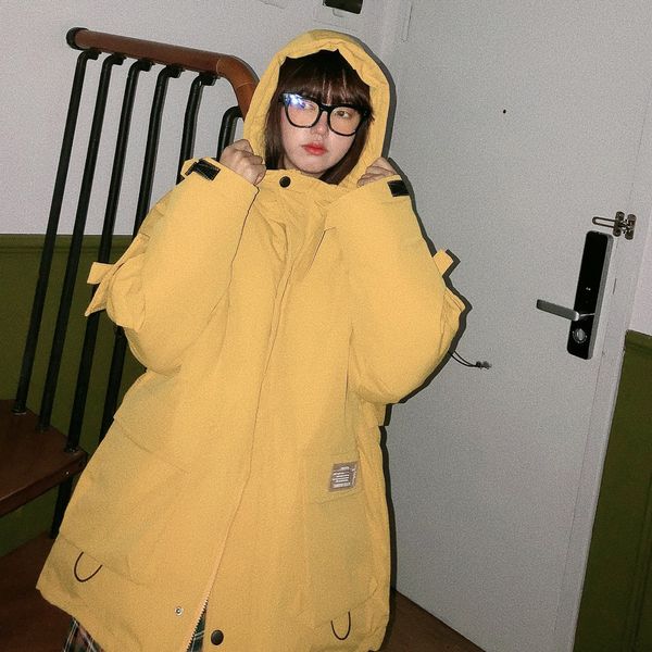 

molly work cotton clothes women bf korean loose 2019 winter new thickening fashion couple coat parkas coats, Black