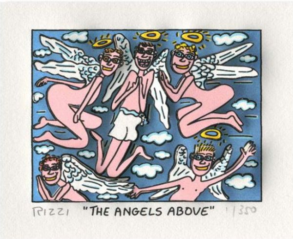 

james rizzi - the angels above home decor handpainted oil painting on canvas wall art canvas pictures 191222
