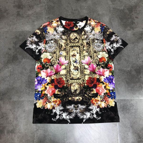 

a50284 людей способа tops тис 2020 runway люкс европейского дизайна короткий стиль печати партия футболки мужская одежда, White;black