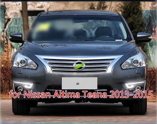 

1pair car led drl daytime running lights for altima teana 2013 2014 2015 lamp bumper fog light lamp cover styling driving