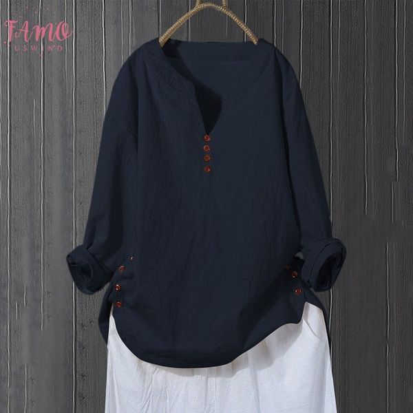 

5xl autumn womens blouses and womens long sleeve cotton linen kaftan ladies baggy regular blouse shirt, White