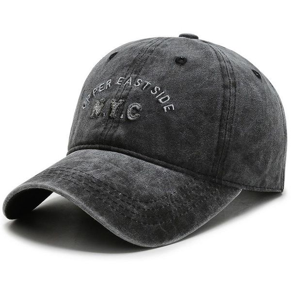 

2020 spring and summer new embroidery letters washed denim baseball cap men and women fashion hip-hop hat sunscreen sun hat rybrx, Black;white