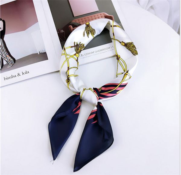 

70*70cm scarf small square lady spring korean new versatile decorative multi-function scarf small scarf, Blue;gray