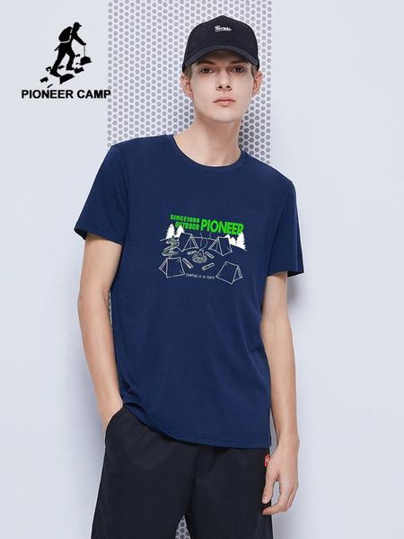 

пионерский лагерь марка мужская одежда футболки лето 100% хлопок sportwear синий черный мужская мода лучшие тис adt0206022, White;black