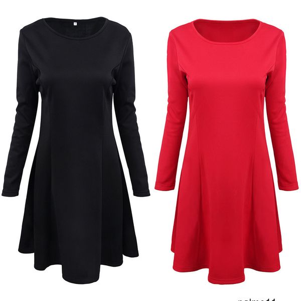 

женская дизайнерская однотонная большая юбка платье kfta, Black;gray