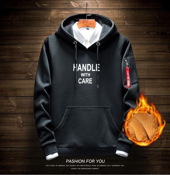 

2019 mens branded hoodie light fleece sweatshirts fashion printed hooded pullovers 6 colors street style mens sportswear ed03, Black