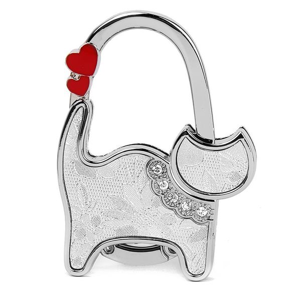 

fashionbag holder foldable handbag hook cat shaped (silver