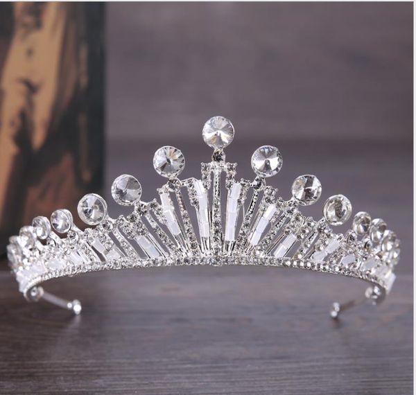 

rhinestone crown banquet beauty crown wedding dress tiara headband birthday crown, Silver