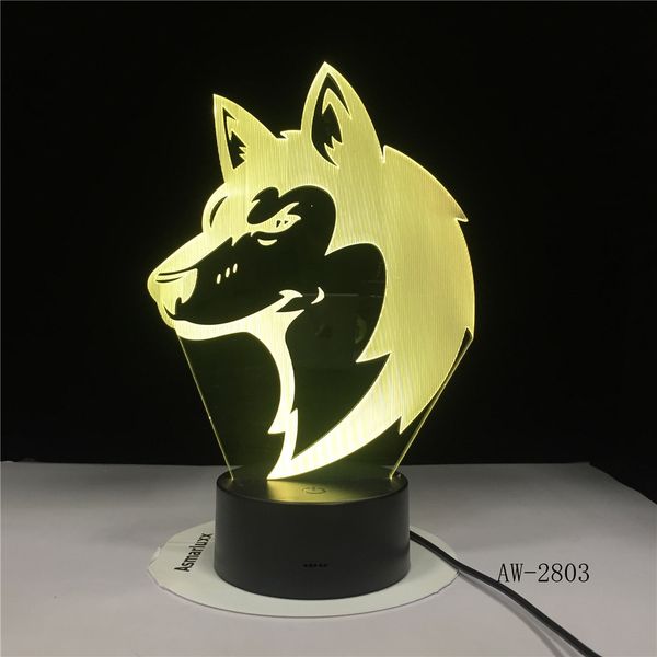 

animal wolfs 3d head table lamp led usb creative baby sleep night light bedside light fixture bedroom decor kids gifts aw-2803
