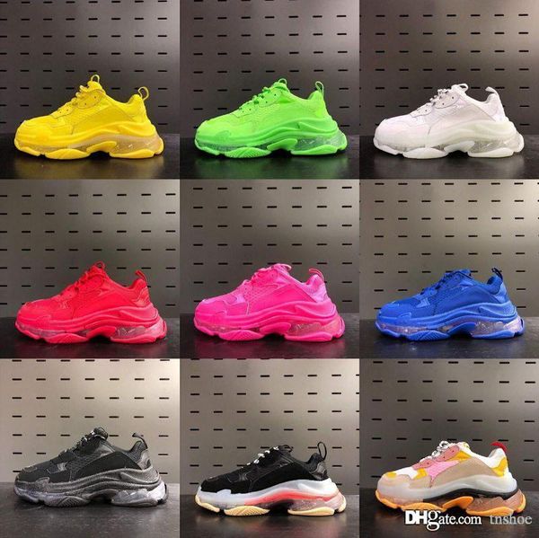 

Luxury 13 chau ure 13 balenciaga 13 triple pink green blue men women platform ca ual hoe de igner cry tal bottom neaker 36 45, Black