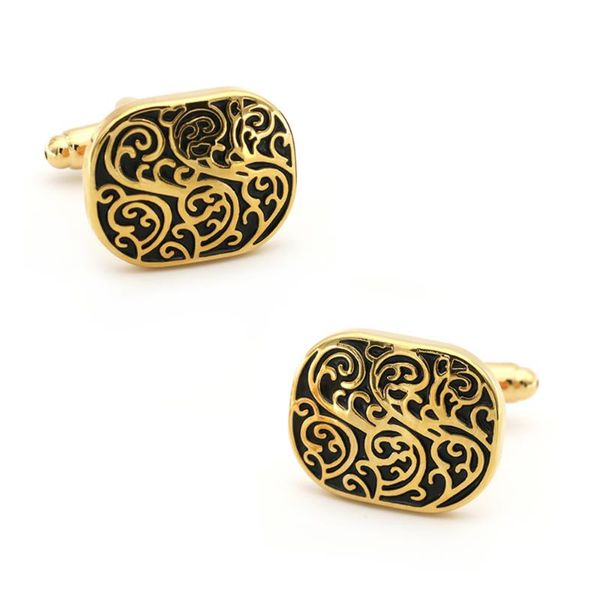 

men's vintage cufflinks quality brass material golden color rome carving design cuff links wholesale & retail, Silver;golden