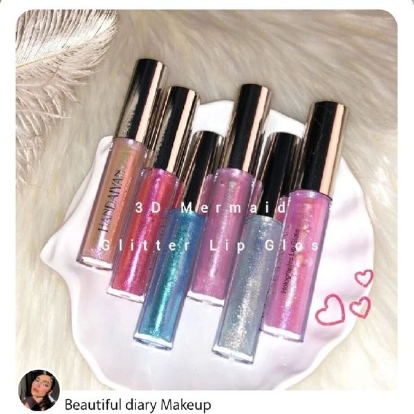 

new plump liquid crystal glow lip gloss laser holographic lips tattoo lipstick 3d makeup mermaid pigment glitter beauty lipstick