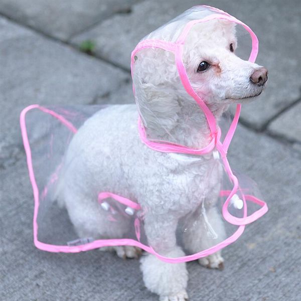 

waterproof transparent dog raincoat waterproof puppy raincoat hooded pet rainwear clothes small dogs/cats - size xs to size l