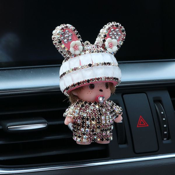 

new car accessories for girls cartoon cute covered car perfume air conditioning vehicle outlet diffuser ornament plastico