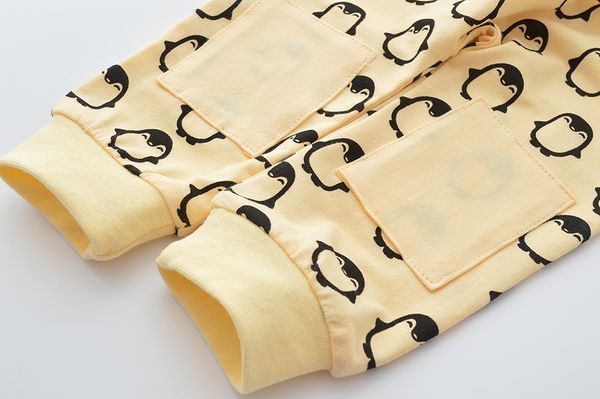 

autumn baby boy penguin clothing sets khaki long sleeve baby boy girl clothes t-shirt+pants infant outfits 2pcs suit, White