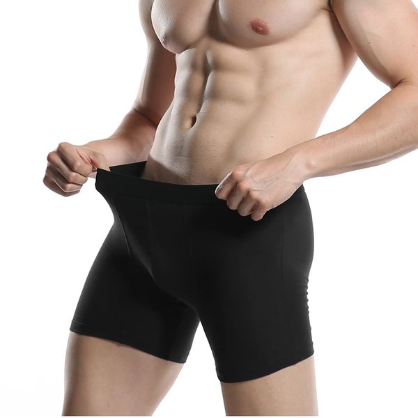 

5pcs/lot male underpants boxer mens underwear long style cotton man boxers solid shorts calzoncillos hombre boxer marca, Black;white