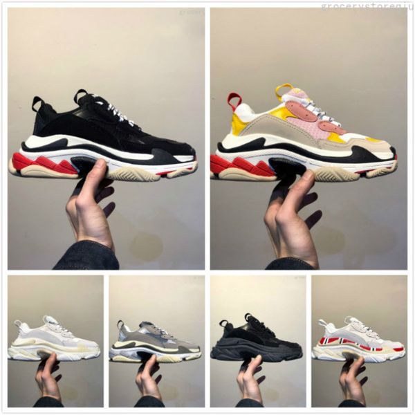 

2019 fashion paris casual shoes shoes 17fw triple-s dad for men's women beige black ceahp sports triple s shoes size 36-45