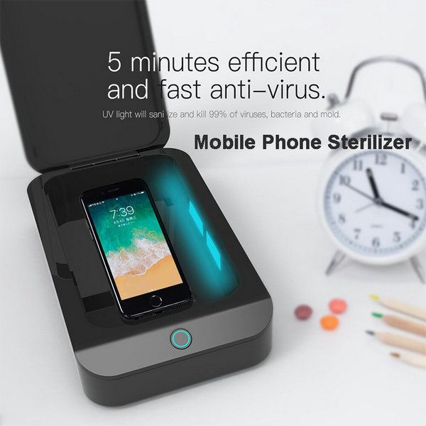 

hairclippersshop multifunctional mobile phone uv sterilizer mask ultraviolet disinfection case box for mask phone home toothbrush cleaner