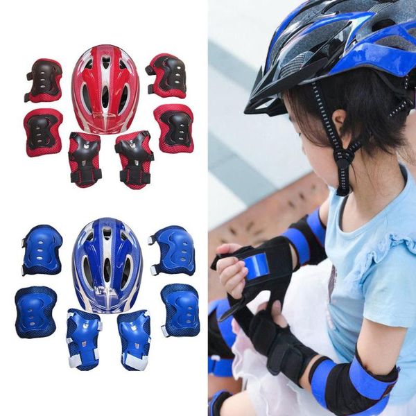 

kids children roller skates bike safety helmet knee elbow wrist guard pad set