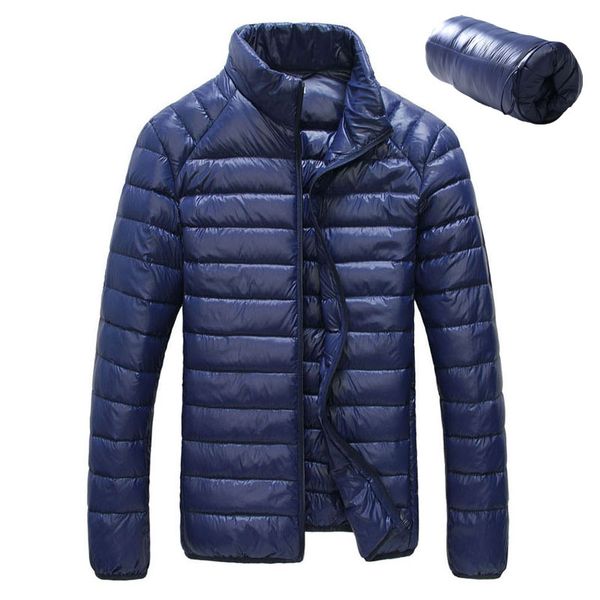 

90% portable white duck down winter jacket men 2019 ultralight down casual jacket outdoor cold snow coat parkas pocket, Black