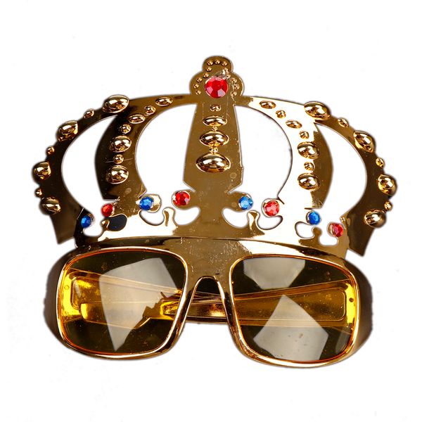 

beautiful crown with jewel for hen party costume glasses electroplating sunglasses for birthday gift party supplies decoration