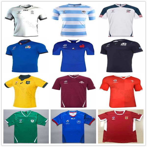 

2019 World Cup Rugby Jerseys Fiji Tonga Samoa Georgia Scotland Australia Wales Italy French Japan Argentina Home Away Shirt Size S-3XL