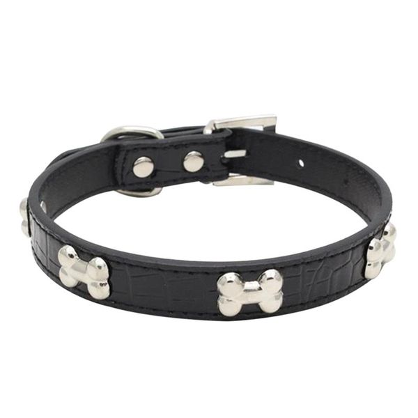 

transer pet dog supplies alligator pu leather bone pet necklace accessory pet supply dog collar for small medium dog