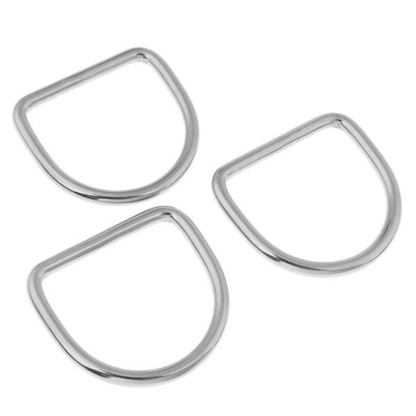 

pack of 3 strong stainless steel dive scuba bent d ring for webbing weight belt