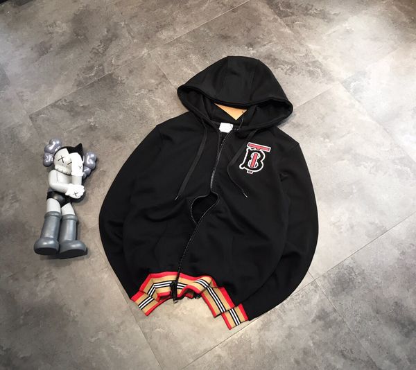 

19fw new luxurious brand design bbr tb embroidery zip sweater hoodies jackets men women fashion casual streetwear sweatshirts outdoor shirts, Gray;blue