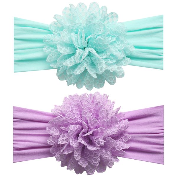 Niedliches Baby-Stirnband mit Blumen-Haarband für Babys, Jungen und Mädchen, florale Kopfbedeckung, Haar-Accessoires aus Spitze, Nylon, in 8 verschiedenen Farben
